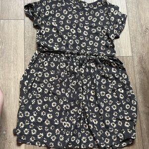 Topshop Black and White Floral Dress